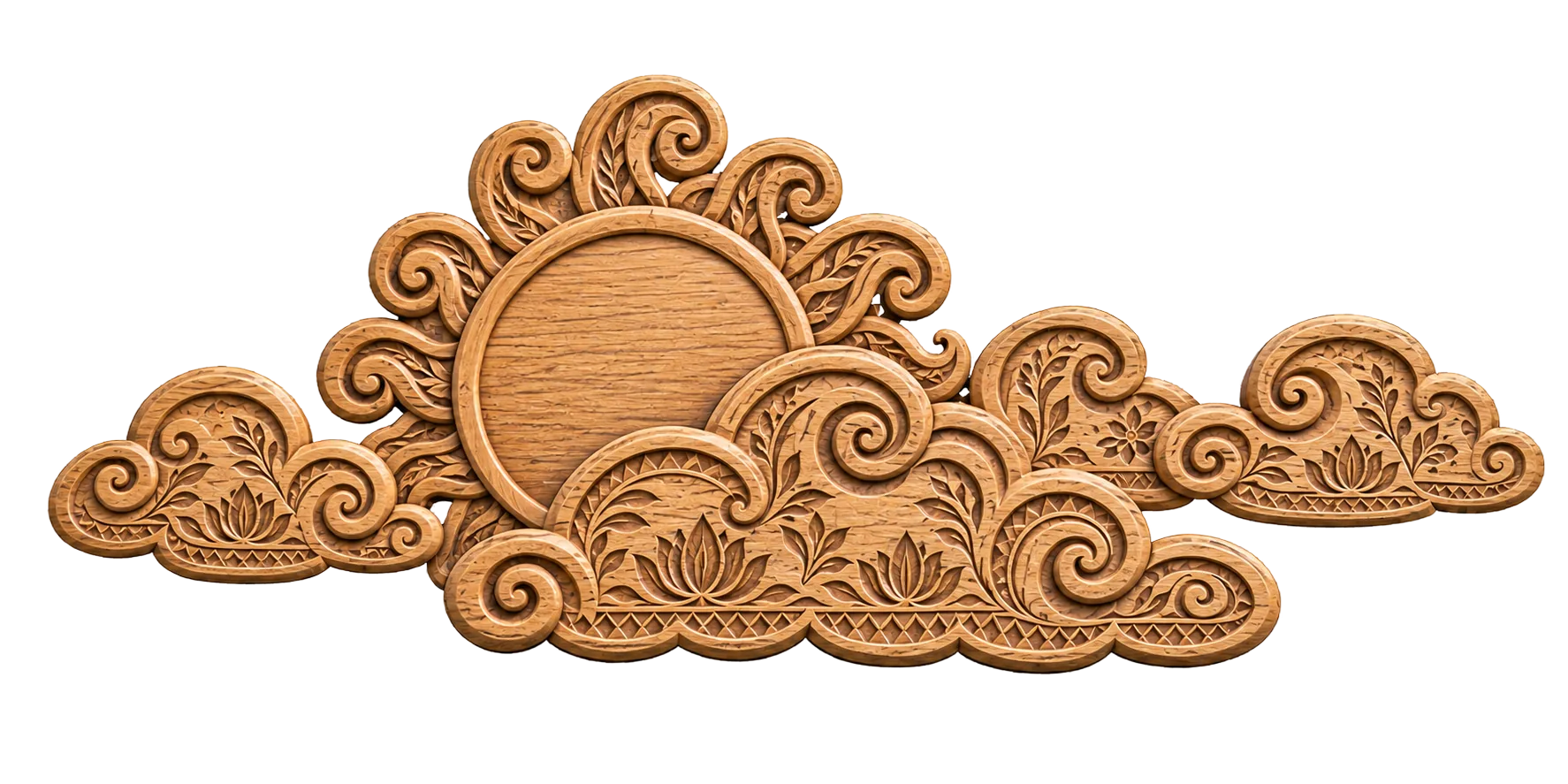 Carved Sun and Mountains